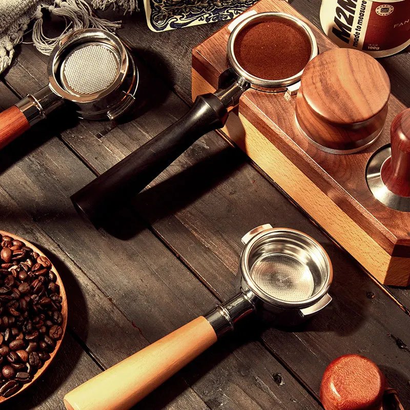 Высококачественный портативный набор аксессуаров для кофе 58 мм из нержавеющей стали Воронка и деревянный портафильтр