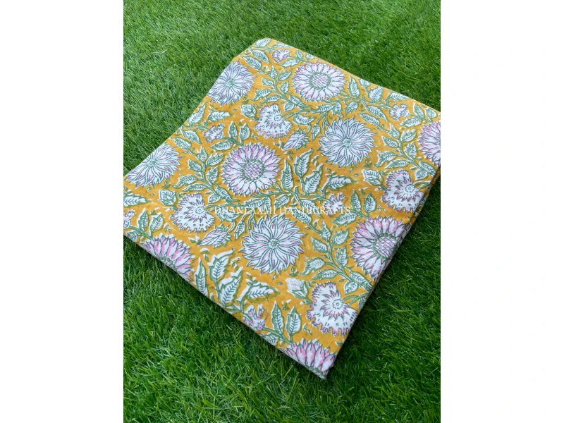 Wholesale Floral Print Fabric Handmade Textile Fabric Indian 100% Cotton Fabric By Yard Material Summer Dress Maxi Skirt Robe