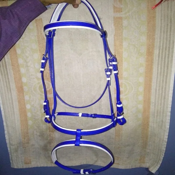Waterproof Racing PVC Coated Horse Bridle Yellow Headstall Wholesale Price High Quality Nylon Horse Bridle With Matching Reins