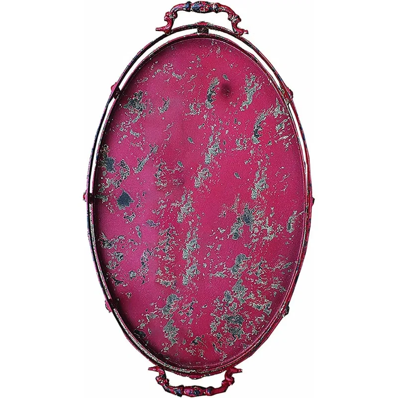 High Quality Arabic Style Silver Plated Oval Serving Tray Reusable Decorative Metal Tray Ideal for Food and Service