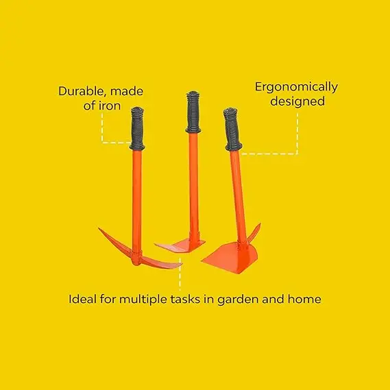Professional Heavy Duty Steel Hoe Set Mini DIY Garden Tools Manual Gardening Equipment Soil Preparation Includes Scissors