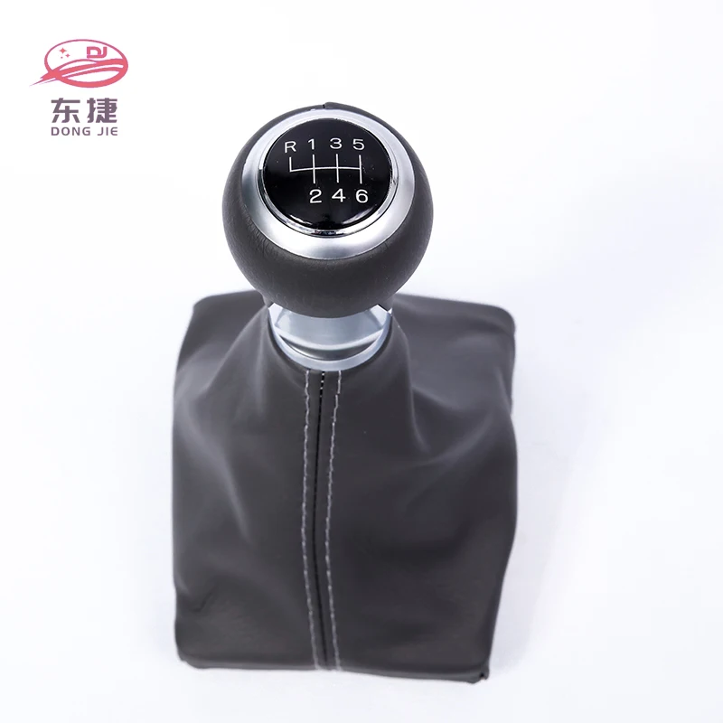 Audi Car Gear Shift Knob White Leather Shifter Lever Stick Cover Black Auto