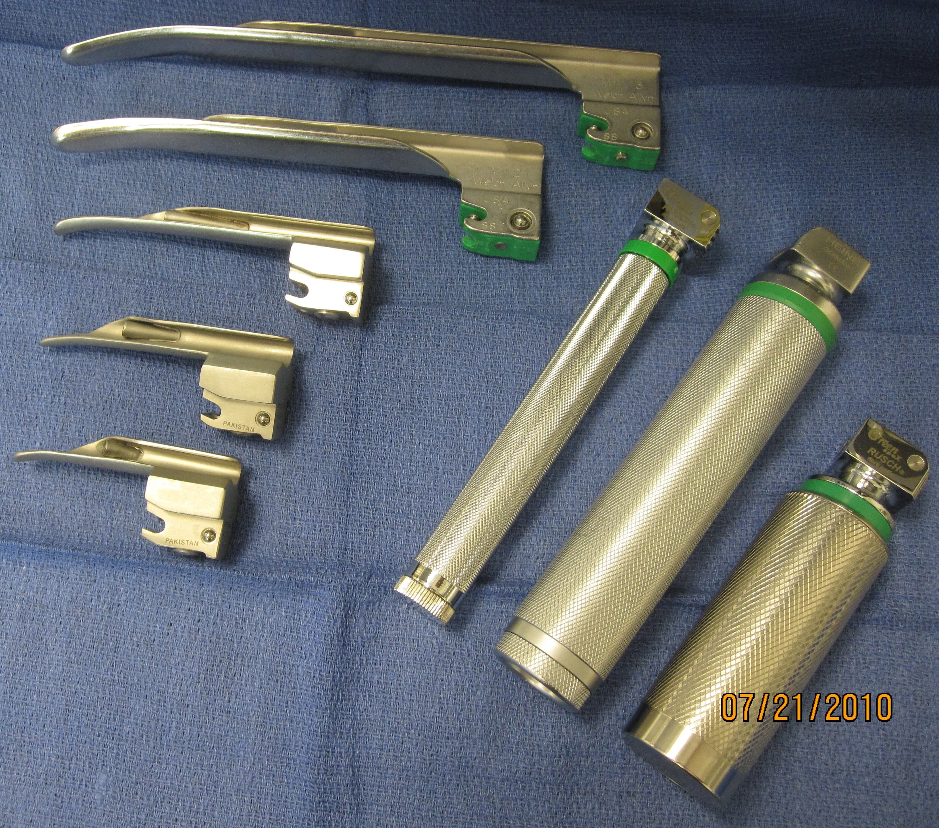 Fiber Optic Laryngoscopes Set Medical Diagnostic Laryngoscopic Intubation Blades Kit 1 2 3 4 Blade Conventional Instruments Sets