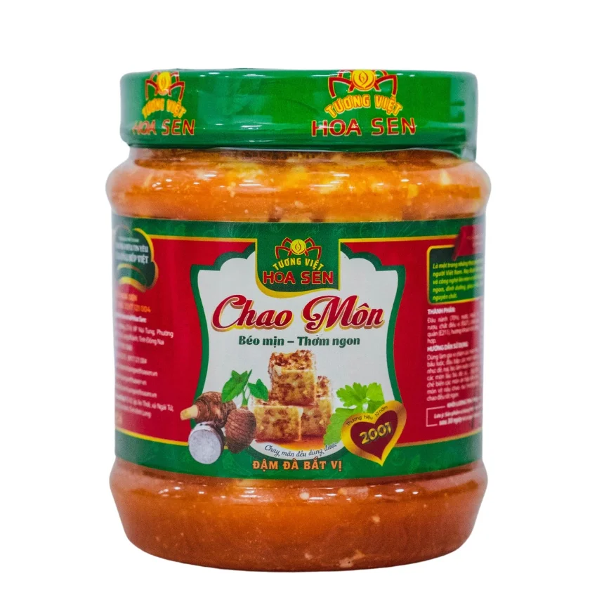 OEM соевые бобы, жареные слоеные тофу, супер богатые 170 г туонг Viet Hoa Sen приправы, вьетнамские приправы, стеклянная банка с ферментированным творогом