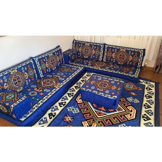 Double Set Ottoman Afghan Arabian Bar Nomad Yoruk Oriental Corner Sofa Set