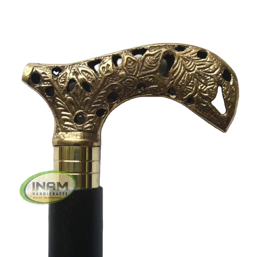 Деревянные трости и инкрустация ручной работы латунная золотая ручка Дерби/деревянные для ходьбы с латунной ручкой Дерби