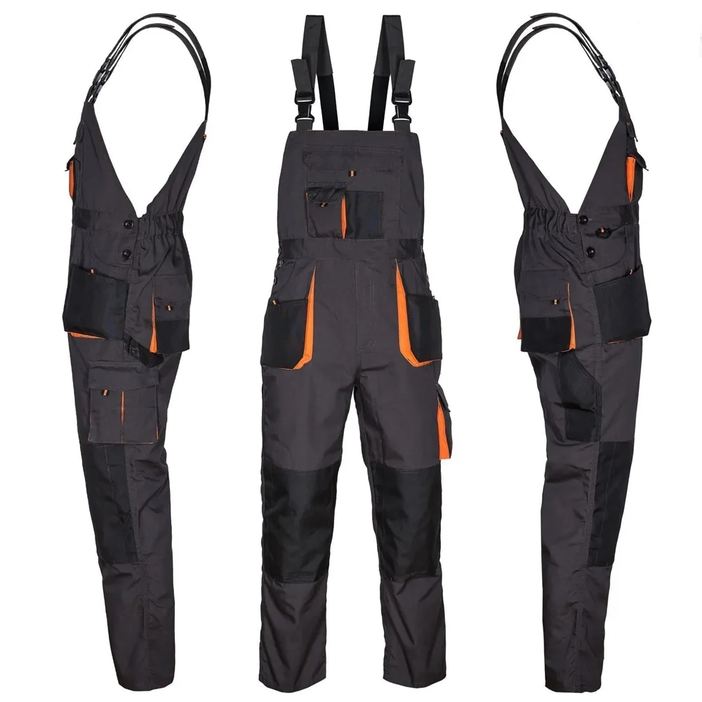 Newly Customized Workwear 100% Duck Cotton Bib Overall Waterproof Reinforce Bib Pants