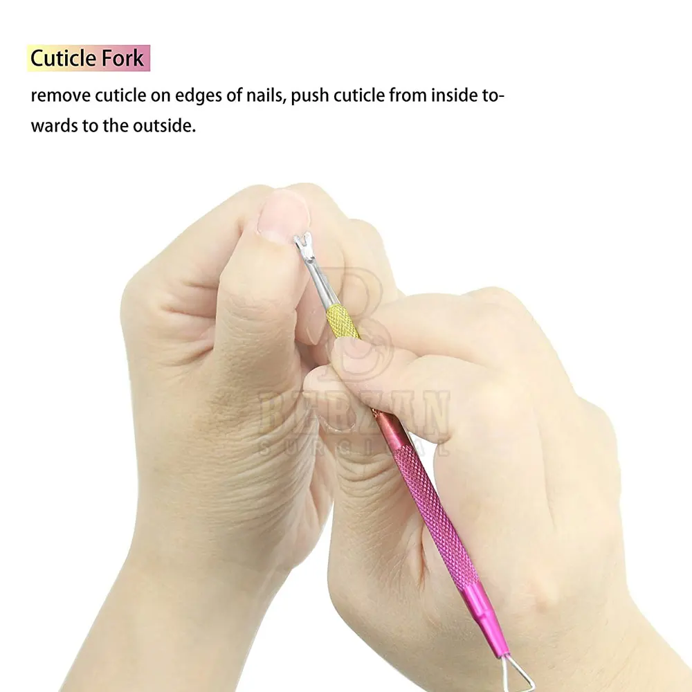 Personalised Logo Metal Nail File Cuticle Nipper Pusher Remover Cuticle Pusher/Nail Tools/Beauty care instruments