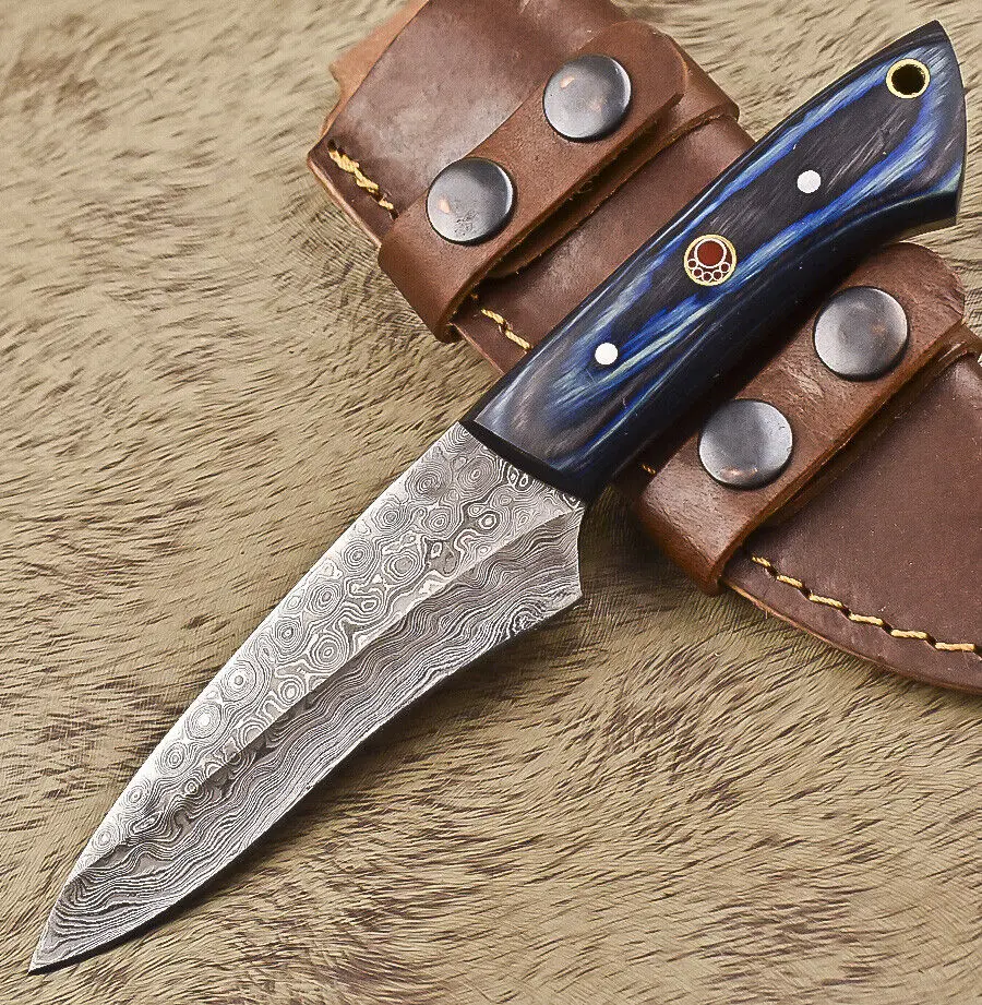 Handmade Damascus Blade Knife Fixed Blade knife  Hunting knife With leather sheath Best For Fishing