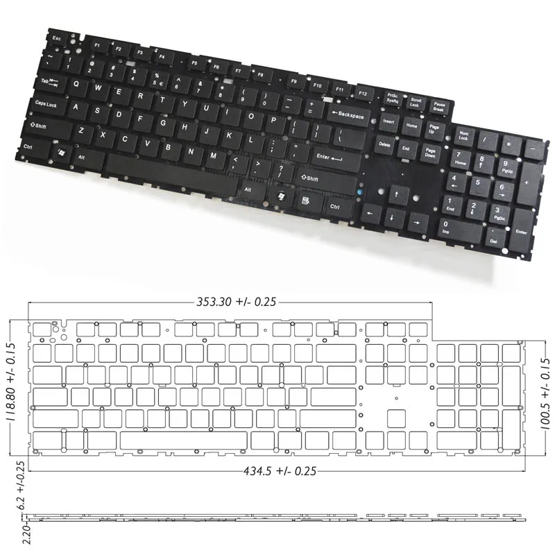 Manufacturer Full Size Mac-like Keyboard Module, Scissor Switch, Chocolate Keycap Design