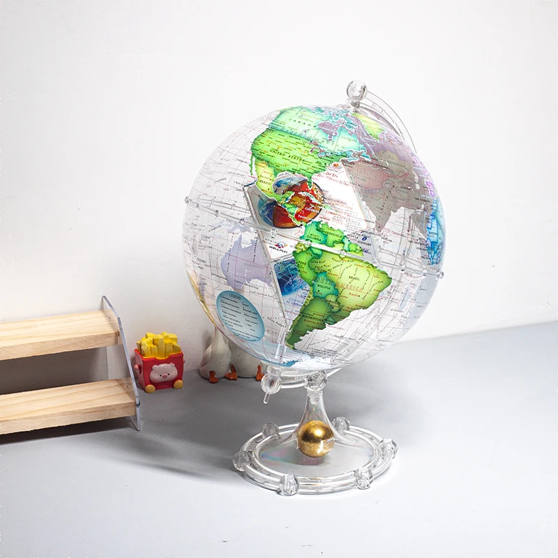 Wellfun With Wholesale Low Price Gift Box With Acrylic Novelty Gifts Decor Globe Earth Globe Decorative Photo Frame Globe