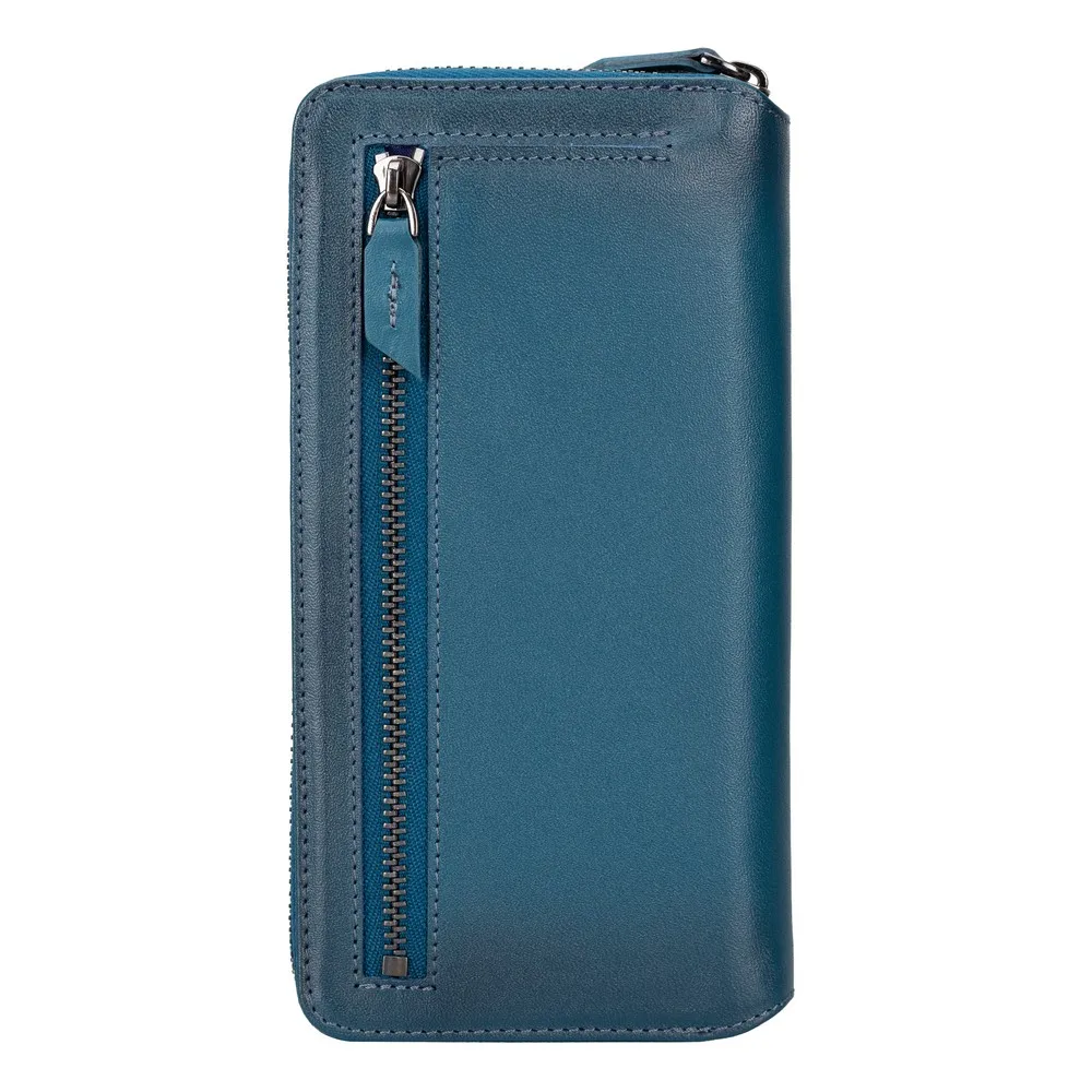 Genuine Leather Handmade Pouch Magnetic Detachable Phone Case for Samsung Galaxy S23 Series Rfid Wireless Charging Compatible