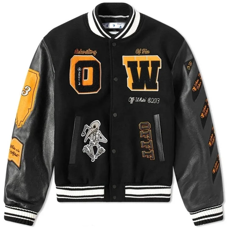custom Wool varsity jacket with faux leather sleeve chenille embroidery patches genuine letterman jackets basketball team jacket