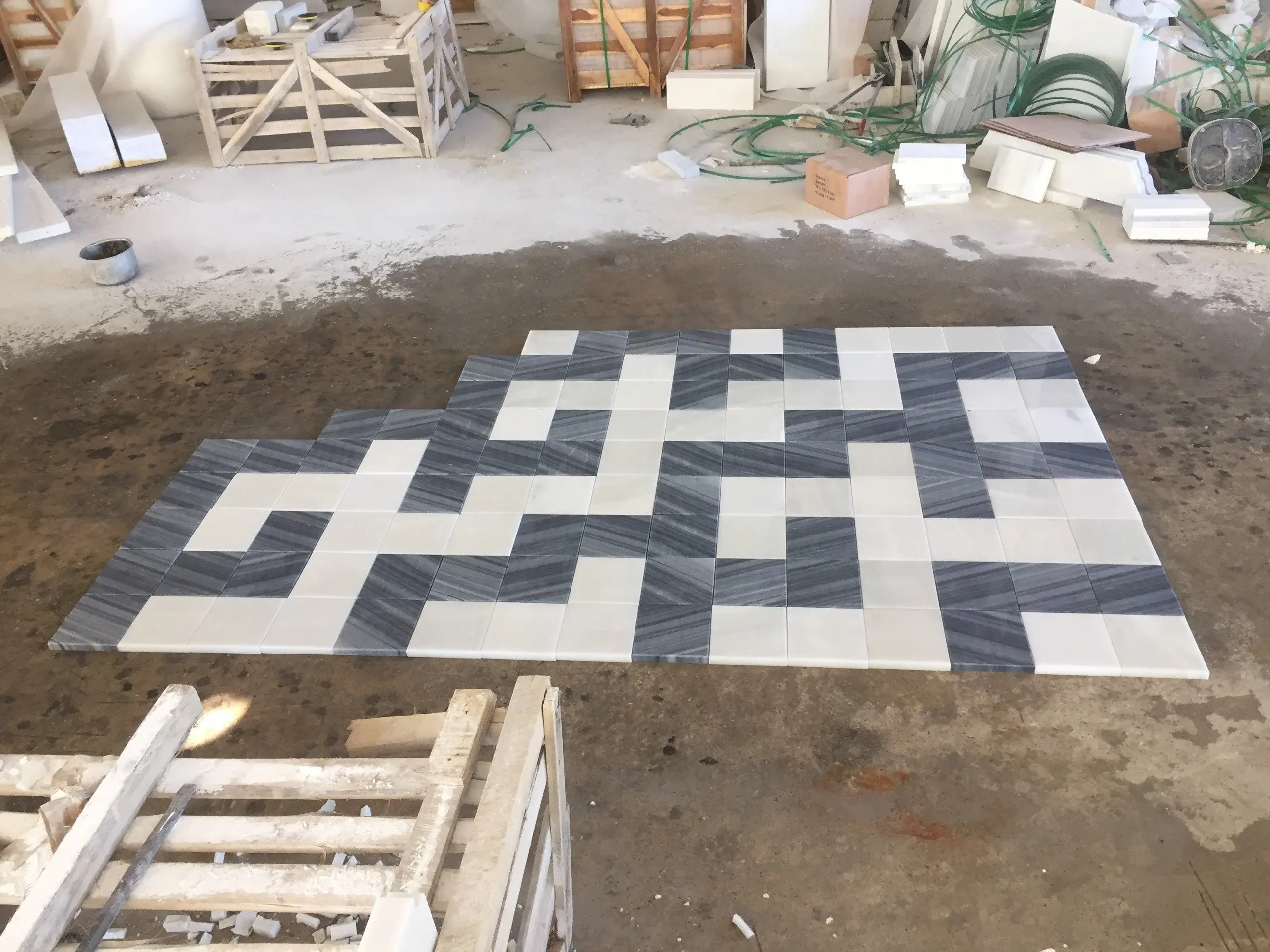 Vietnam style marble stone modern design for swimming pool 20x20x1 cm