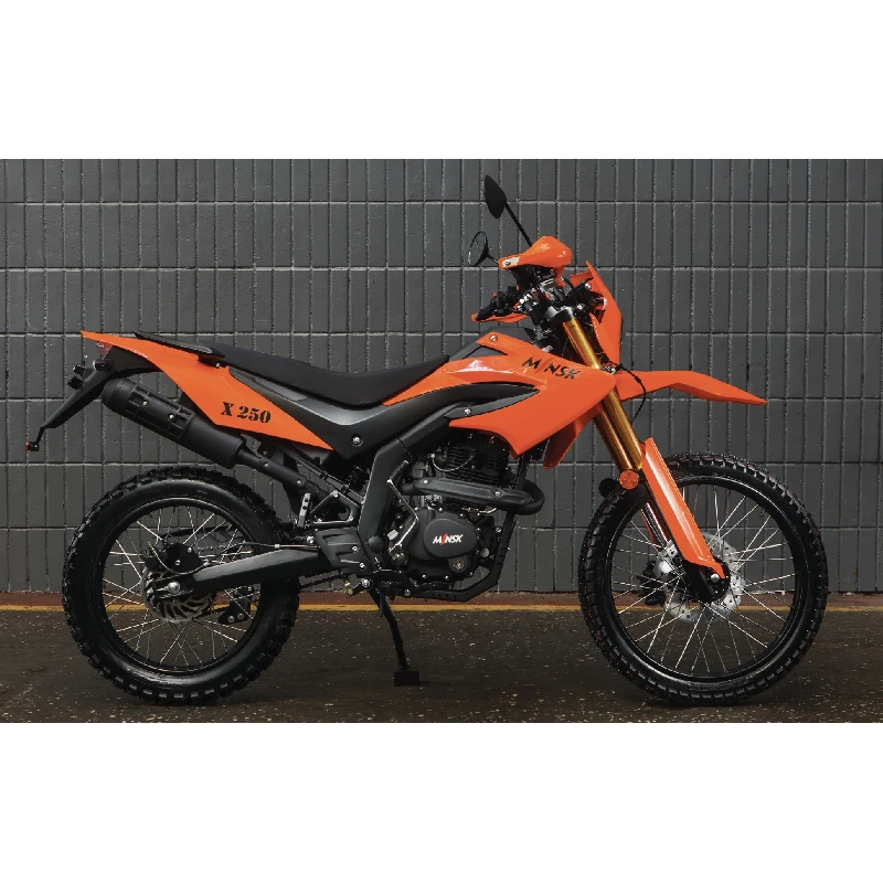 M1NSK X 250 MILITARY SPORT OFF-ROAD MOTORCYCLE TRACKER RACER BLACK ORANGE ENDURO MOTORCYCLE MOTO