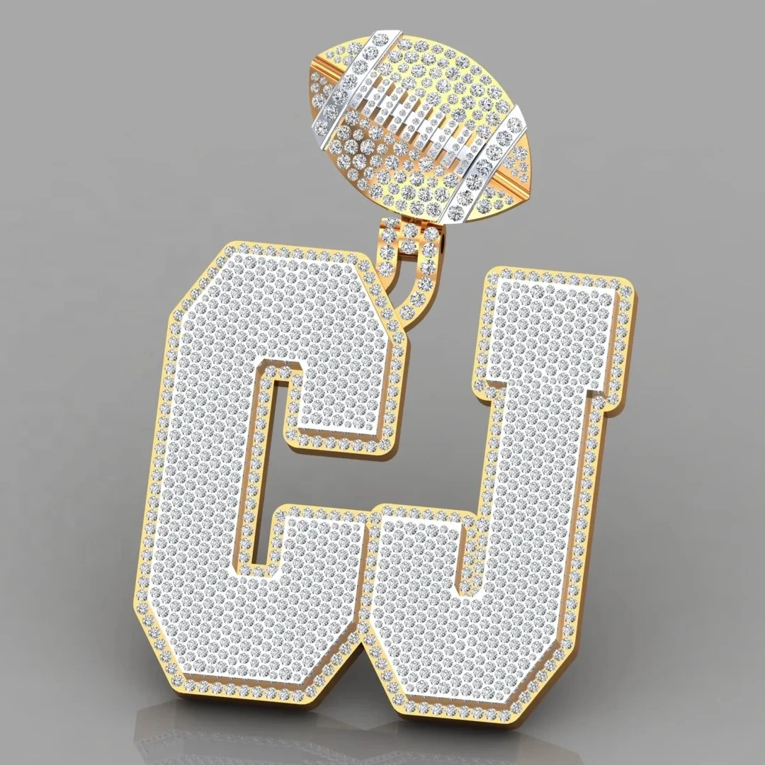 Custom Letter Logo Name Pendant 925 Sterling Silver Pass Diamond Tester Vvs Moissante Letter Charm Pendant For Necklace