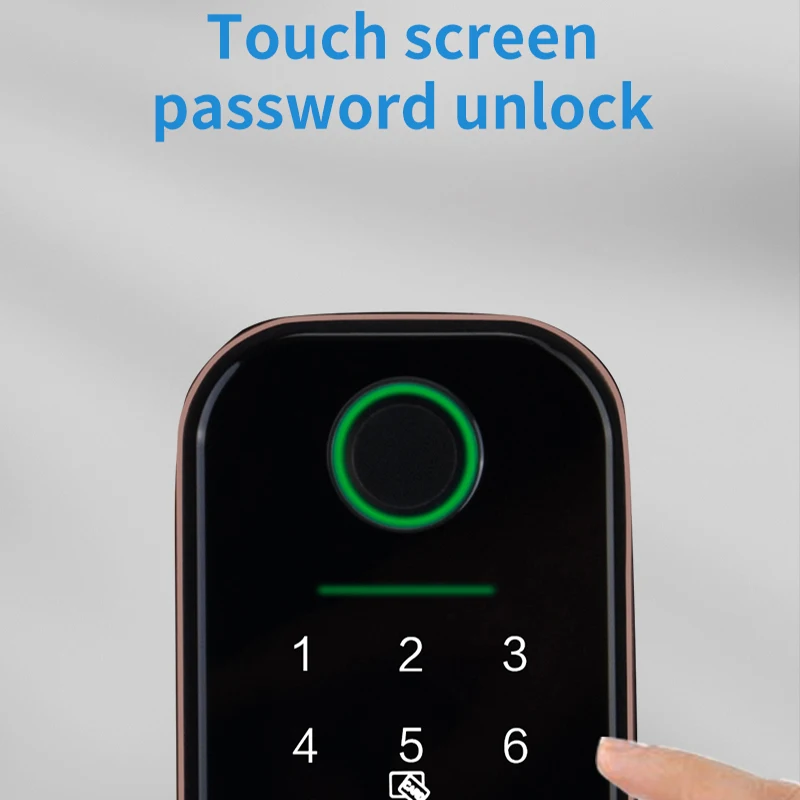 Smart Door Lock with TTLock APP Control, Supporting Password/fingerprint/swiping card/key and Fully Automatic Locking
