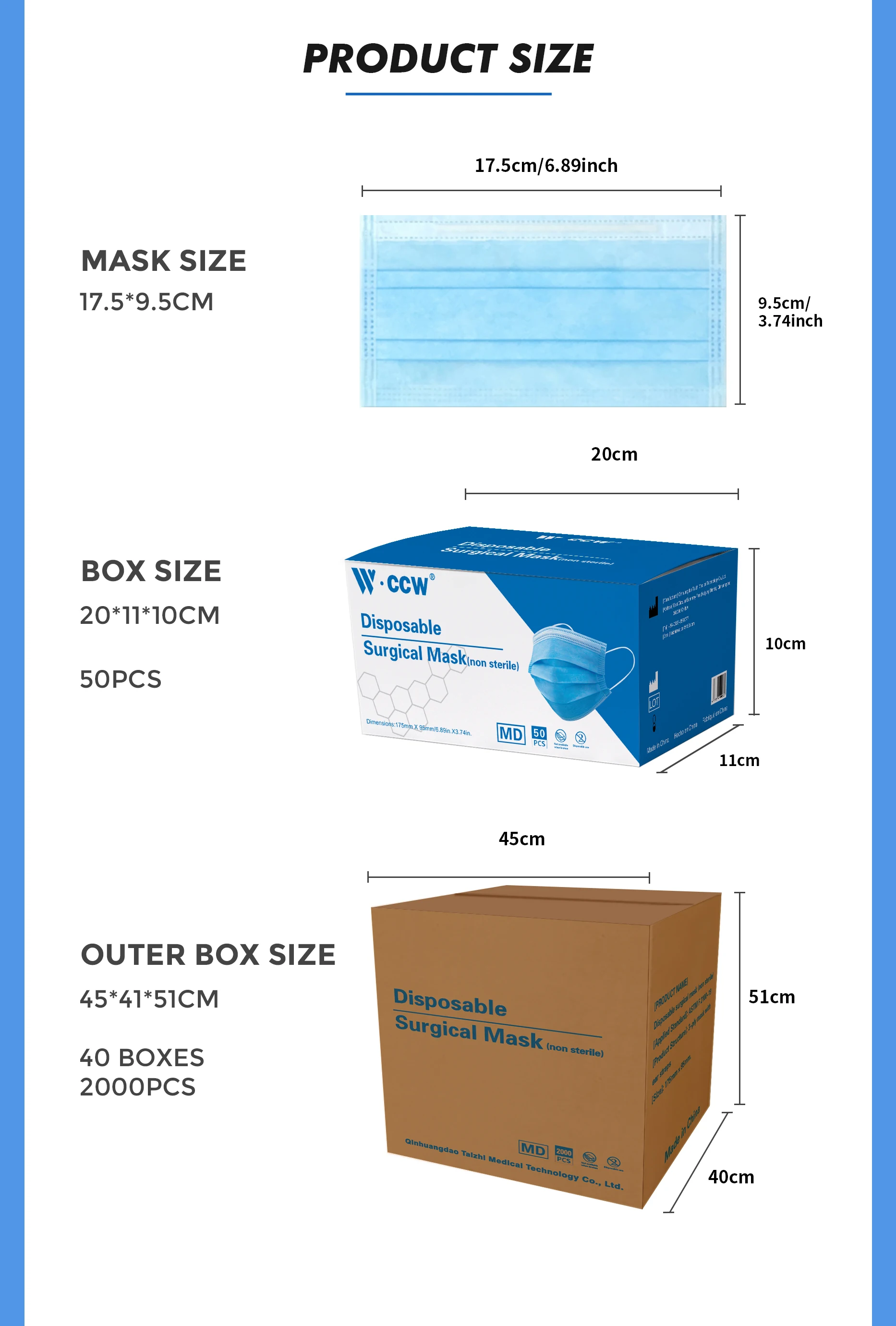 Одноразовая дышащая 3-слойная хирургическая Нетканая маска для лица