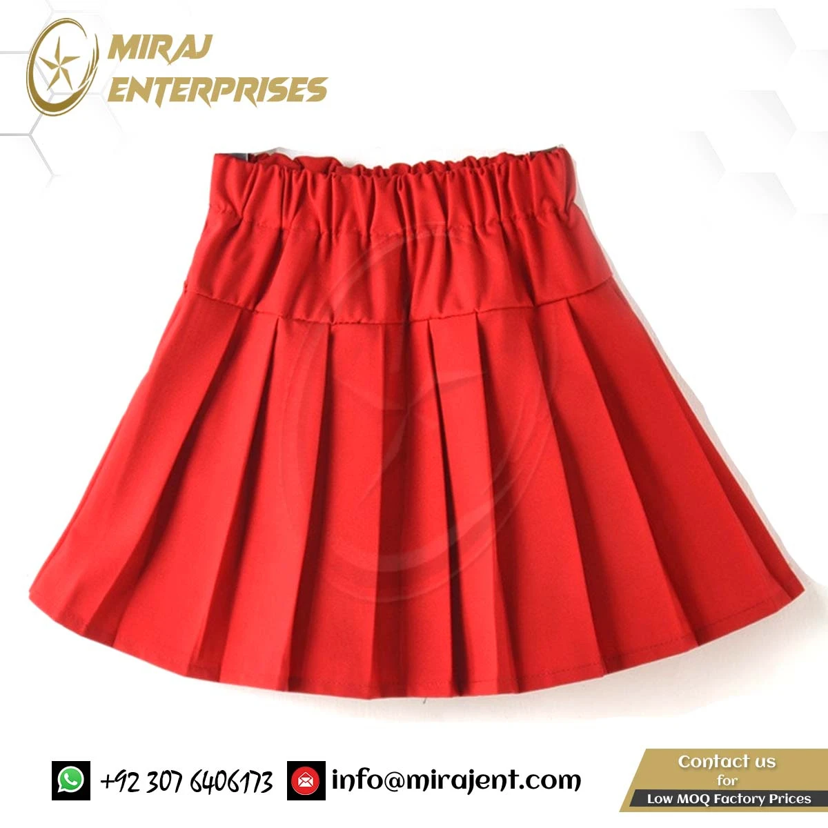 2019 Summer Autumn Elastic Waist Flared Teenage Mini Skirts Custom Solid Color Pleated Preppy Skirts School Children Skirts
