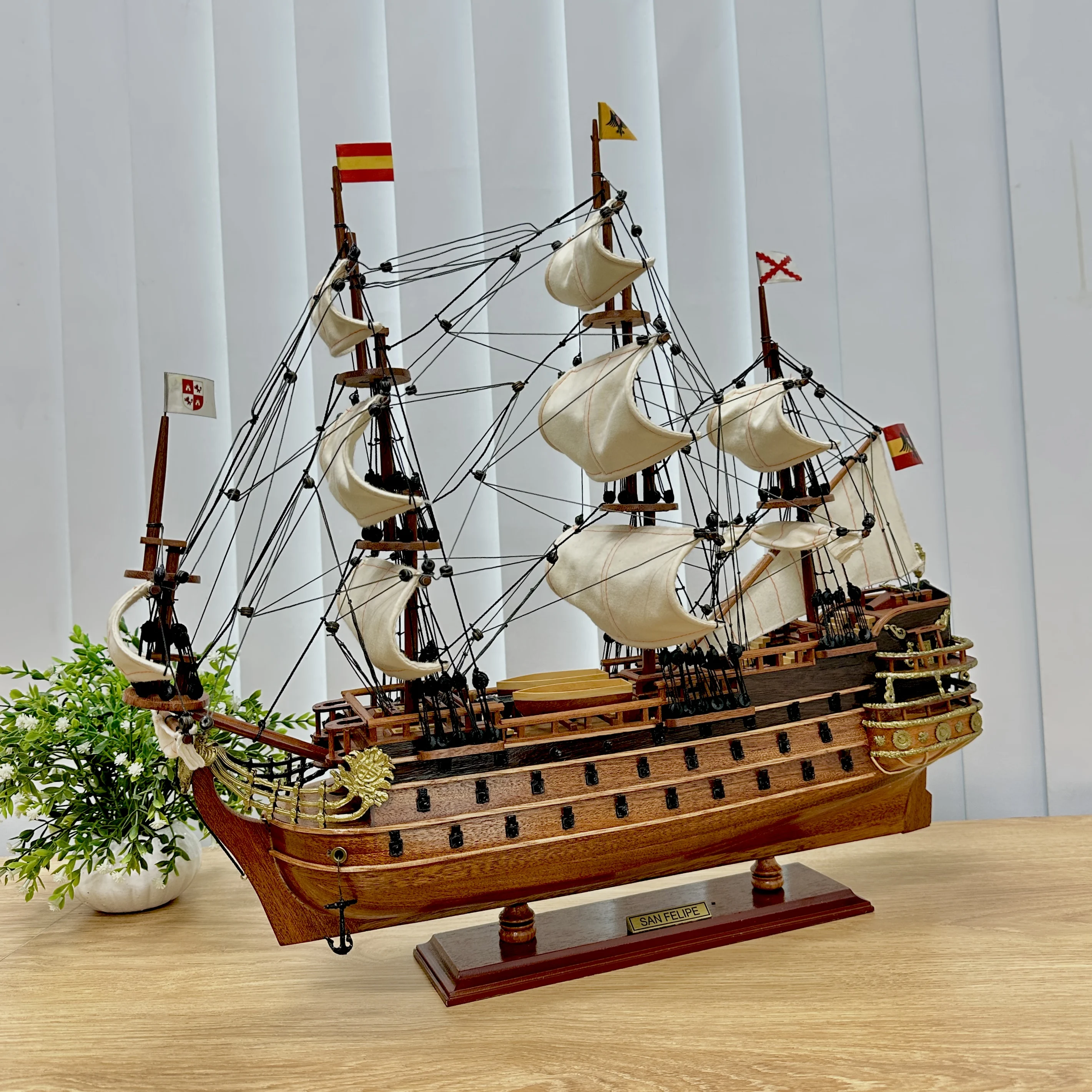 GIA NHIEN MANUFACTURER APPROVE CUSTOM DESIGN LOW MOQ  SAN FELIPE MODEL TALL SHIP WITH HIGH QUALITY