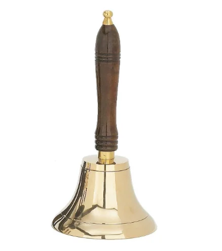 Solid Brass Hand Bell School Bell Call Service Bell with Wood Handle BRASS SOLID Handmade Customized  Hand Made