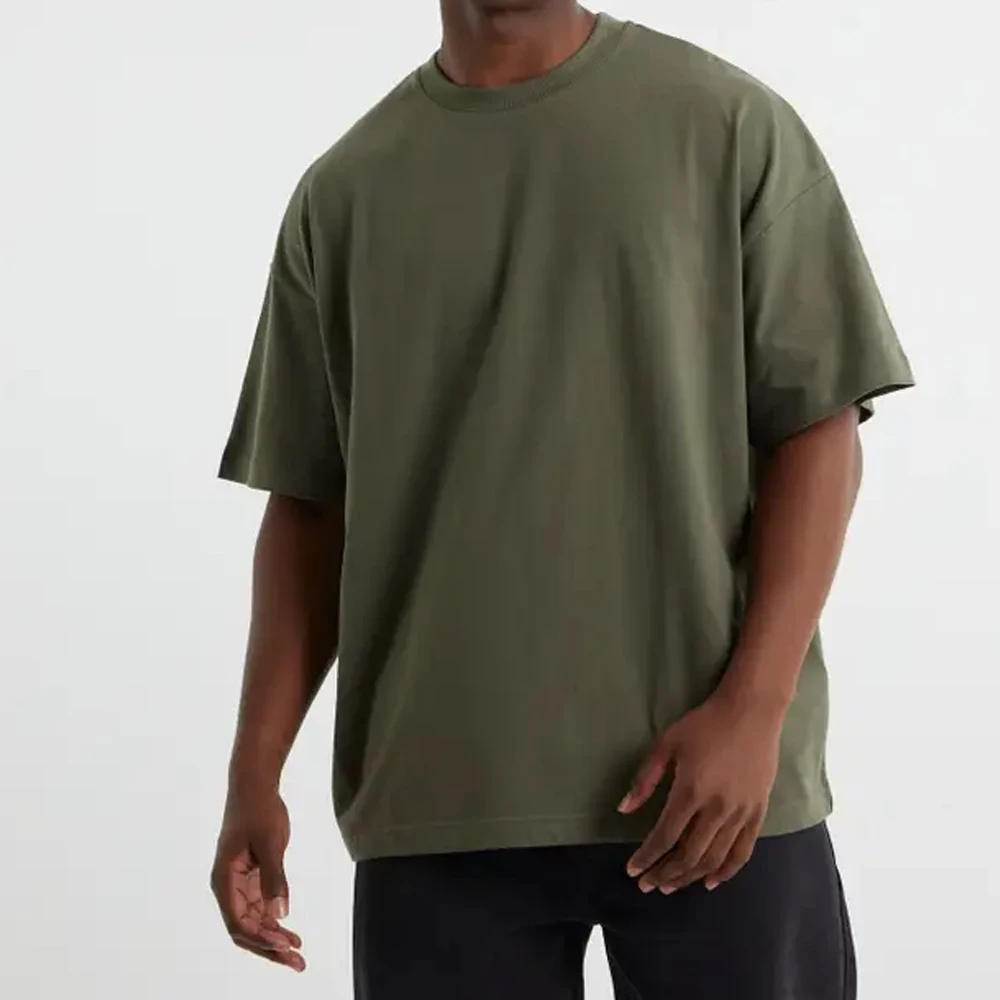 Factory 180 Gsm 100% Cotton T Shirt Plus Size Men Drop Shoulder Thick Blank T Shirt Oversize Male T-shirts T Shirts Adult Boys