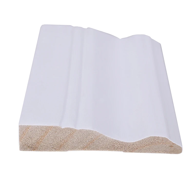 Factory Directly Supply Water Proof Timber White Primed MDF Baseboard Solid wood Baseboard Moulding Modern