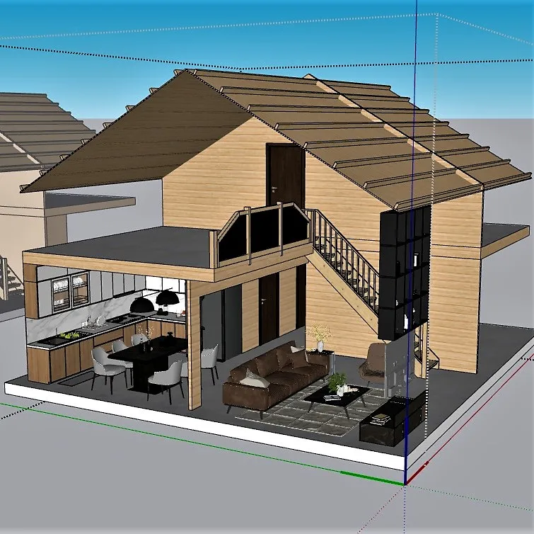 Villa House Office Log Cabin Cb80 chantal 2x70mm-dwelling- according EU Standards energy efficient green energy  renewable