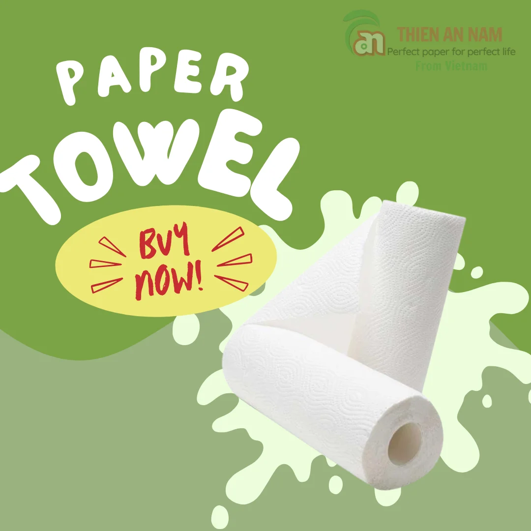 Premium 2-Ply Durable Paper Towel Roll Sanitary Toilet Tissue for Kitchen and Toilet Use