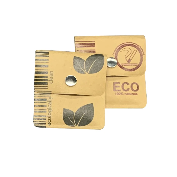 UKETA Eco Friendly Smoking Accessories Recycle EVA Mini Travel Carry Outdoor Ash Bag Kraft Paper Portable Pocket Ashtray Pouch