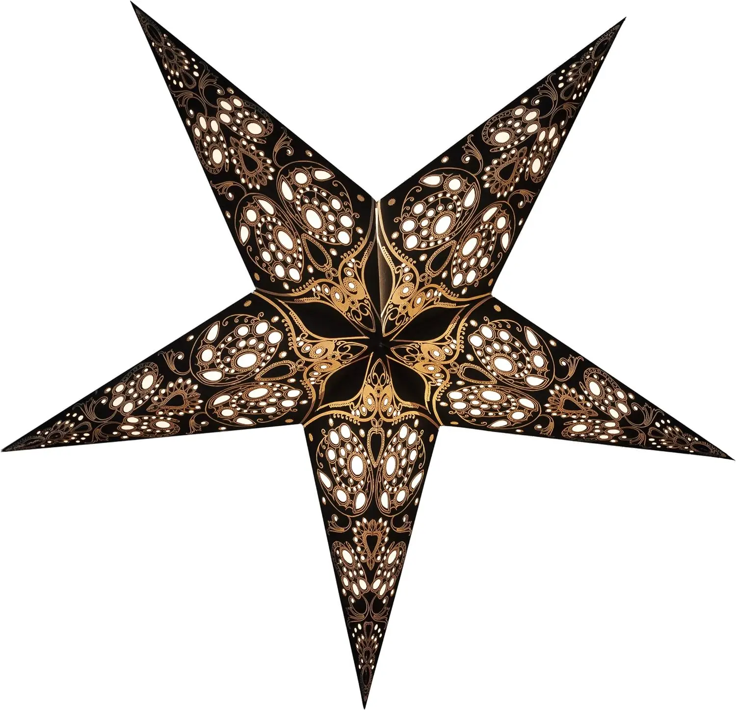 Handcrafted Paper Star Decorative Lantern for Indoor Hanging Black Color For Home Christmas Party Decoration Indian exporter