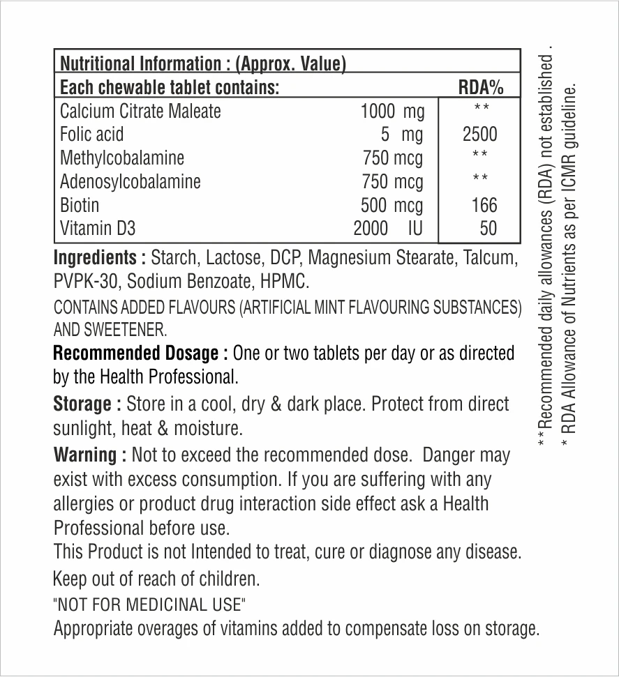Healthcare Supplement Calcium Citrate Maleate Vitamin D3 Tablet Promotes the Consolidation and Maintenance of Bone Mass