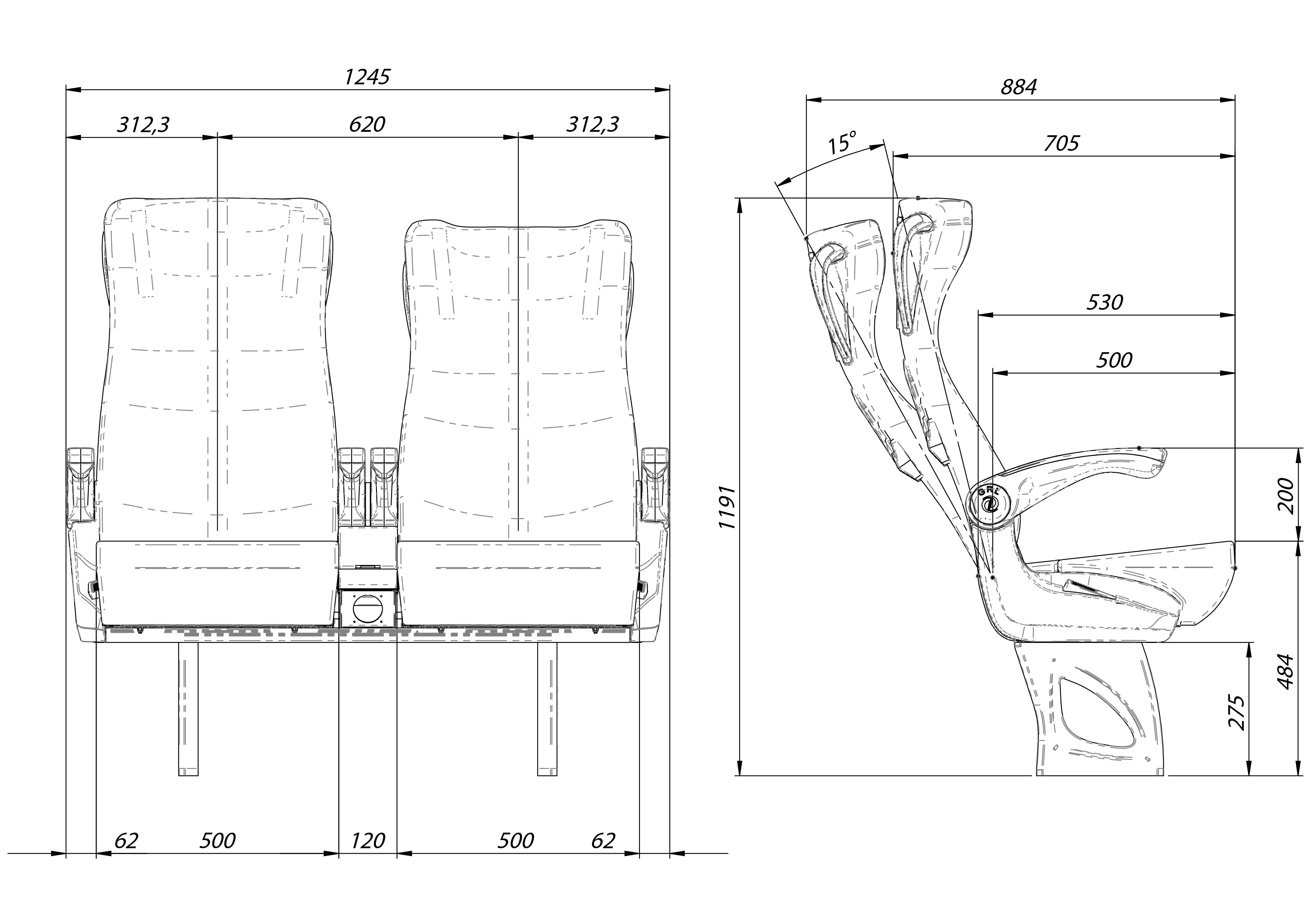 Factory Cost Nice Quality Aluminum Ship GS101 Optional Food Tray Chair Marine Boat Seats Luxury