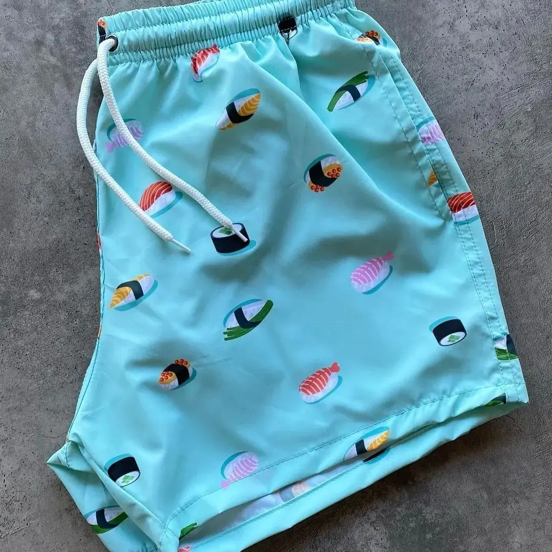 Sublimation Shorts Trunks Breathable Sublimation Prints Men Swim Shorts Suits Beach Shorts With Pockets