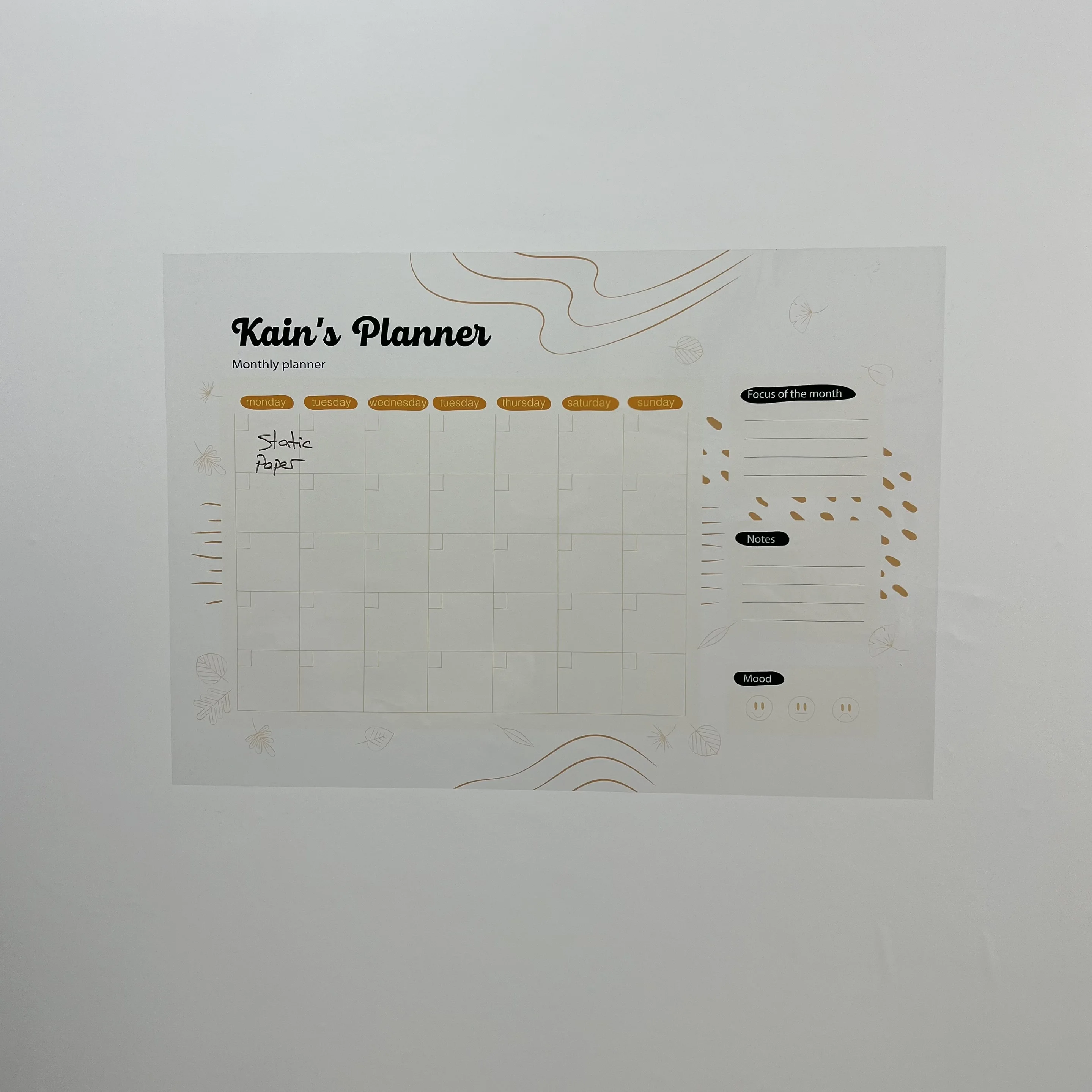 Reusable Durable Polystyrene Dry Erase Personalized Monthly Planner Timetable Whiteboard Material School Student School Schedule