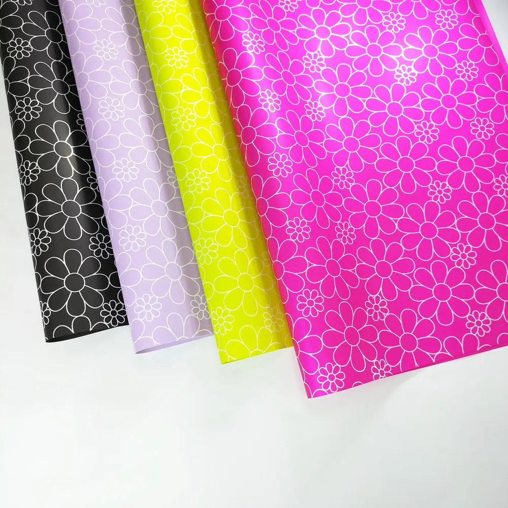 Double Sides Color Custom Print Waterproof Florist Fresh Floral Bouquets Flower Wrapping Paper Pearl Wrap Synthetic Flower wrap