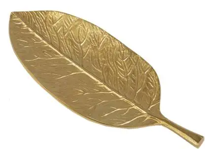 Gold Aluminium Leaf Tray for Home and Office Table Decoration Fruit Serving Tray At Wholesale Price