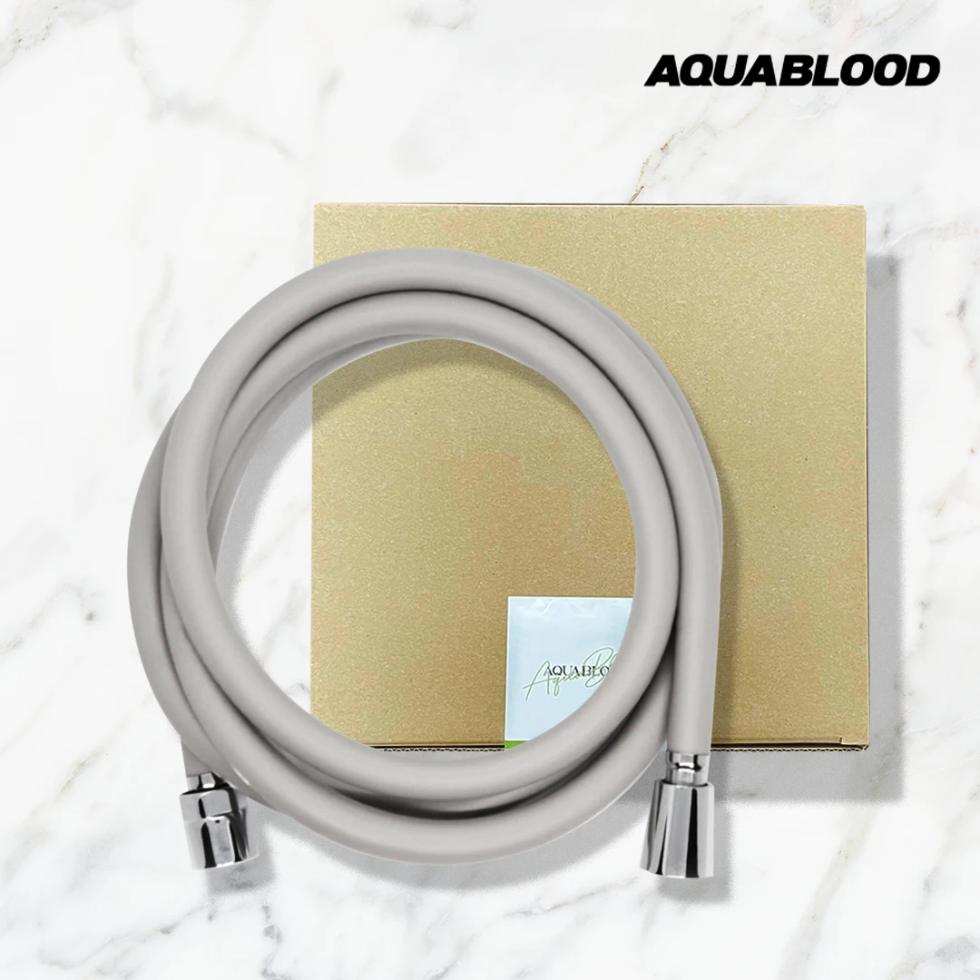 [SISU CORPORATION] Bathroom Supplies PVC Shower Hose gray 1.5M Simple and Modern Design No Worries about Tide