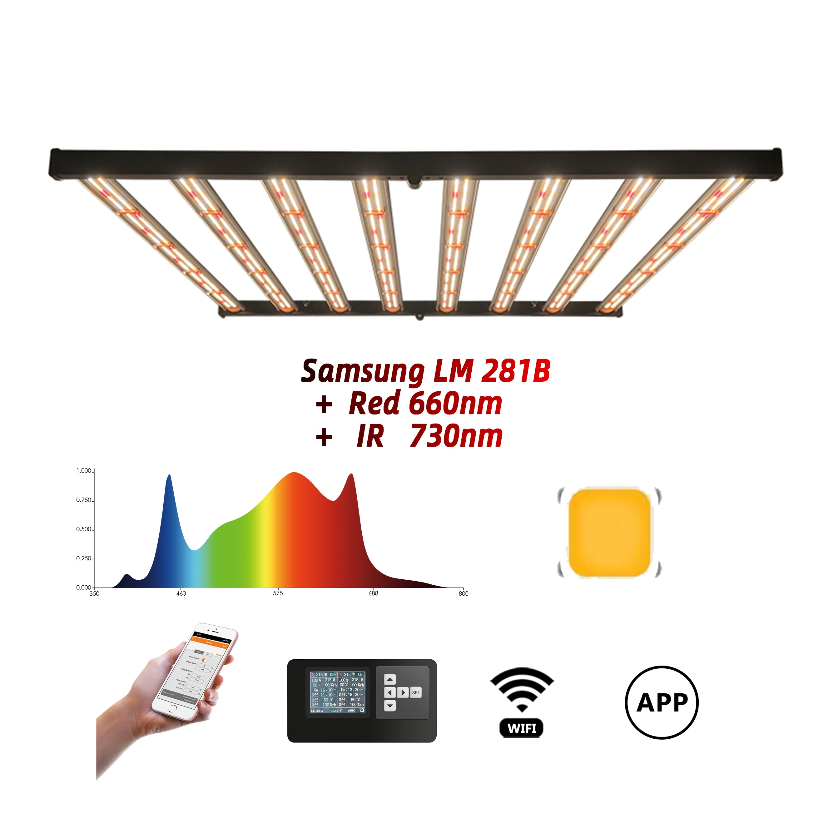 Новый стиль 800 Вт Samsung Lm281b полный спектр и ИК 730 нм светодиодный светильник для растений теплиц IP65