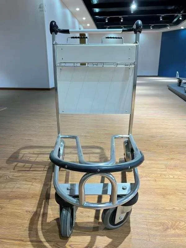 High Quality Stainless Steel Airport Passenger Luggage 4 Wheels Trolley With Hand Brake For Baggage
