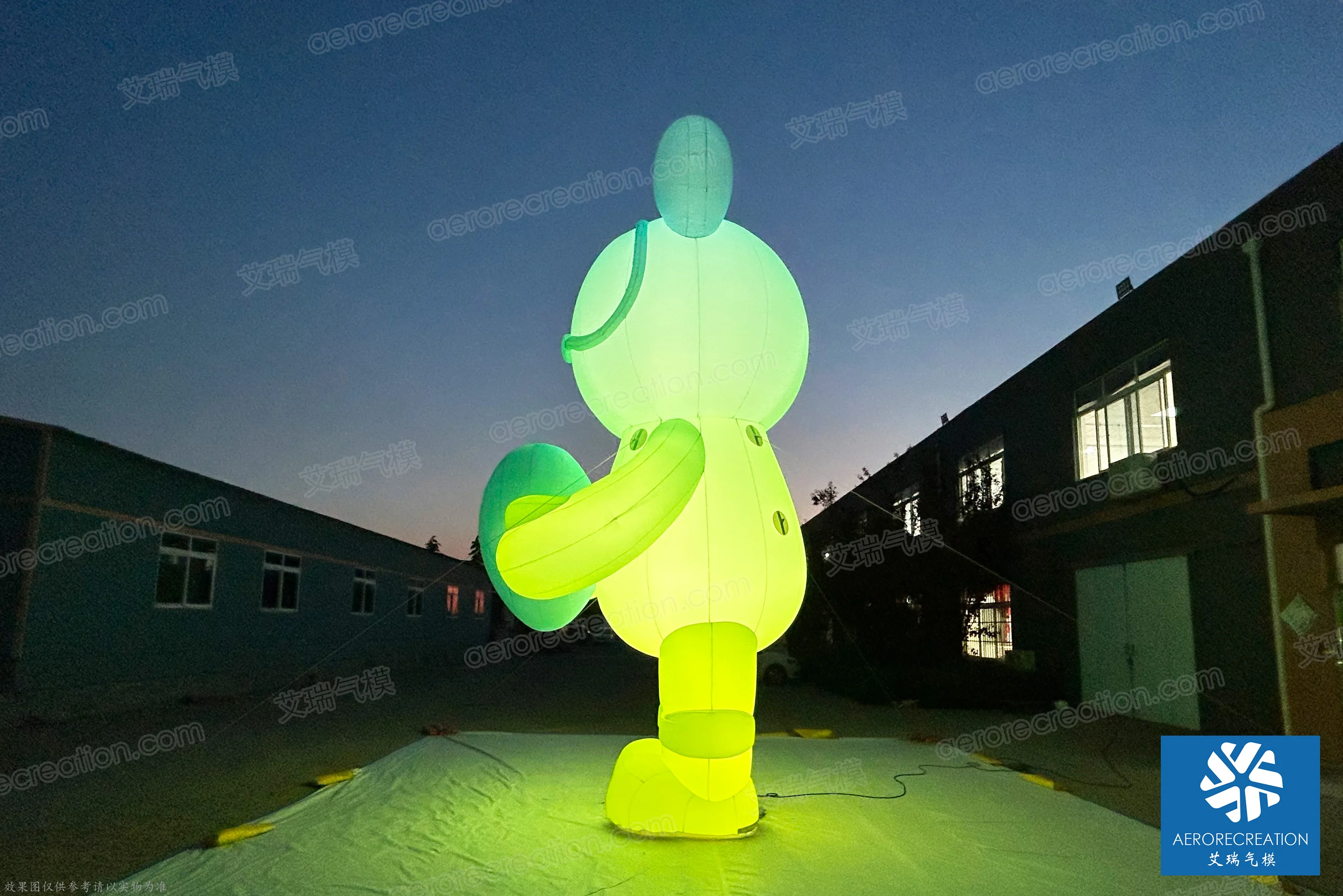 Aero Inflatable Decorative Silver Bear Custom Giant Interactive Inflatable Cartoon Bear for Promotion