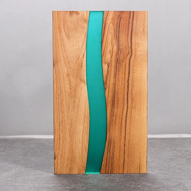 New Arrival Luxury Design Acacia Wood Orange Epoxy Resin Cutting Board Chopping Blocks Serving Board for Charcuterie Platters