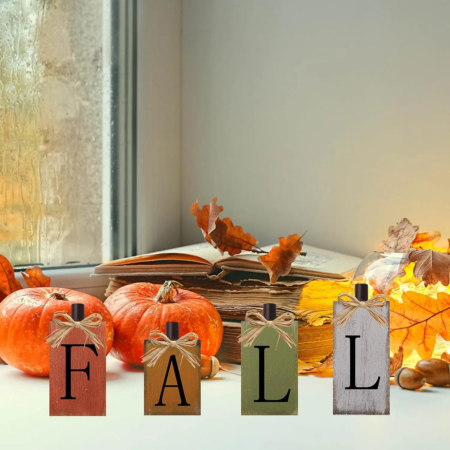 Fall Decorations for Home Thanksgiving Signs for Home Decor Fall Wooden Table Sign Vintage Farmhouse Fall Block Sign