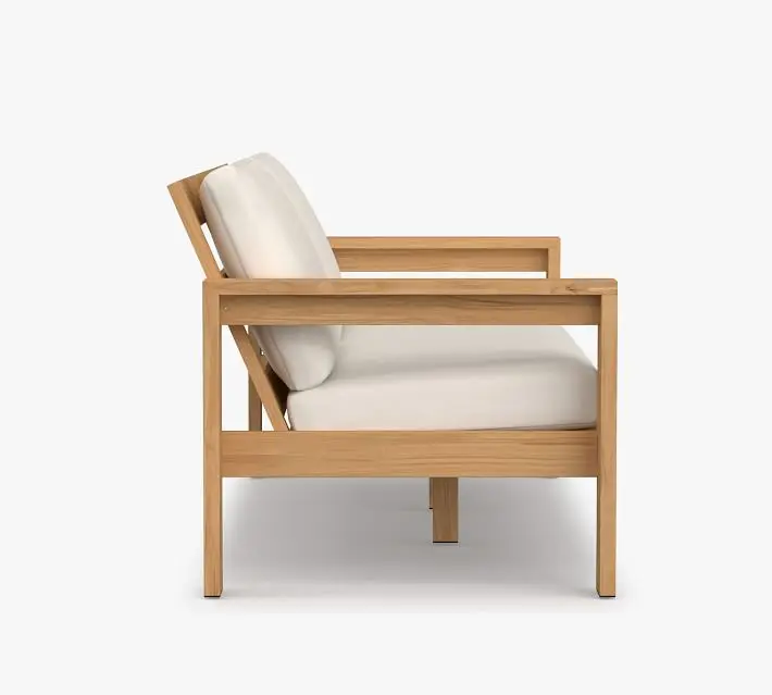 Teak Wood Garden Cushion Outdoor Lounge Sofa Indonesia 2 Deep Seater Waterproof Patio Furniture