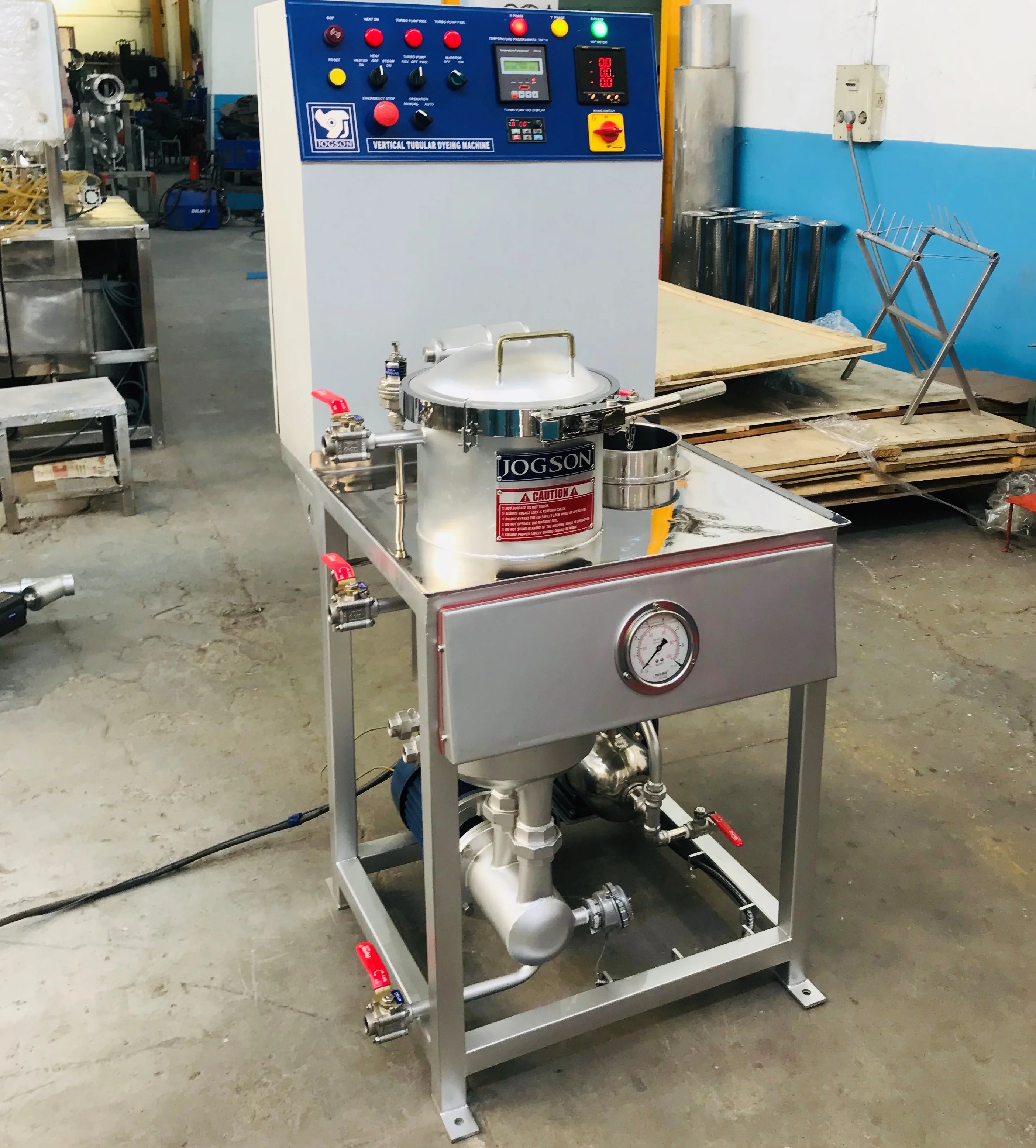 JOGSON Lab Dyeing Machine Apparatus Comprises of Tank, Beaker and Gear Box Designed and Manufactured In India
