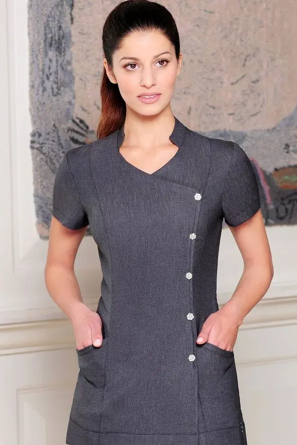New best quality Womens Beauty Salon and spa Tunic Shirt Ladies Fancy beauty parlor  Uniform Tunic Top with optional pocket
