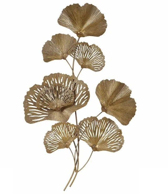 Modern Gold Color Metal Handcrafted Wall Art Sculpture Wall Decor and Hanging for Home Living room Office