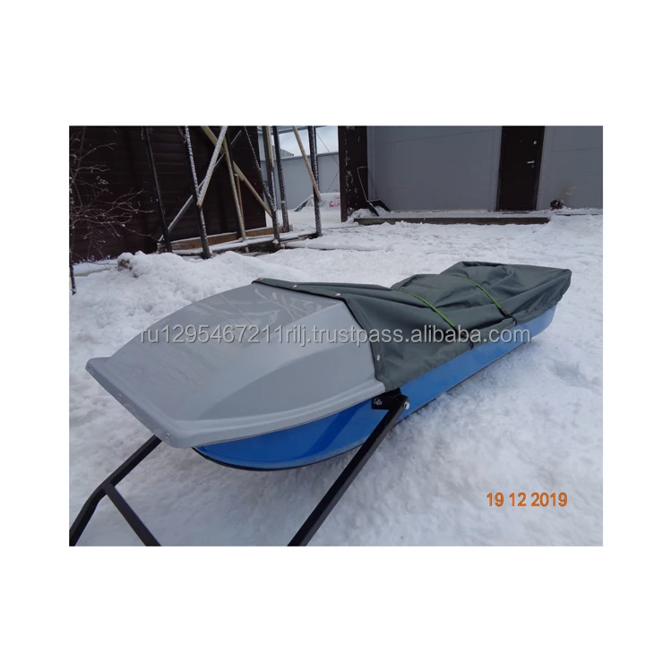 Best quality Snow-mobile trailer cargo steel parts are painted with polymer paints color of the case is blue white