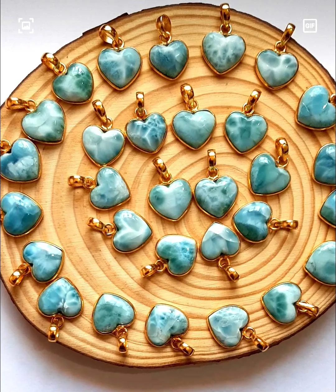 Natural 15MM Heart Shape Larimar Gems Necklace Lovely Jewelry Bezel Set Sterling Silver Gold Plated Pendant For Christmas day