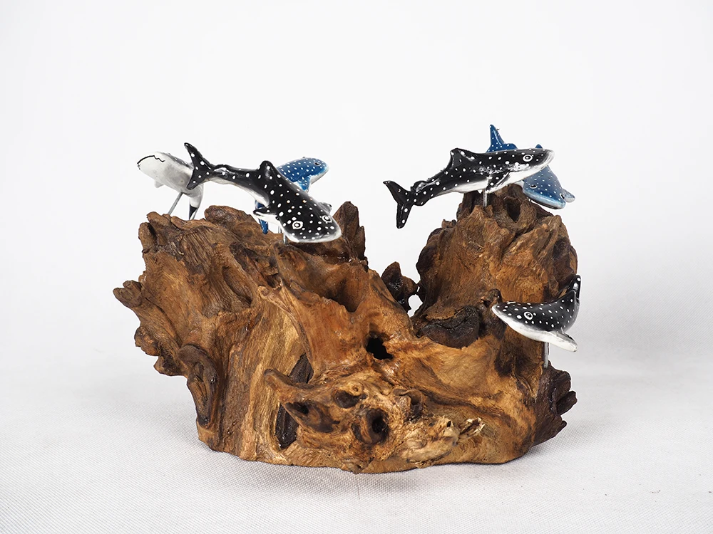 Driftwood With Whale Shark Home Decor Indor Decorations , Aquarium Driftwood Root Wooden Decorative